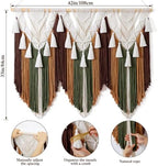 Large Macrame Wall Hanging Boho Brown Tassel Woven Tapestry Wall Art Decor - Image 3