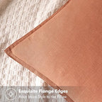 MIULEE Decorative Linen Euro Sham Pillow Covers 24x24 Coral - Image 2