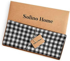 Solino Home 100% Pure Linen Table Runner Black, Gingham Check 14 x 90 in - Image 5