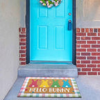 Tinideya 2 Pcs Hello Bunny Easter Layered Mat for Front Door - Image 7