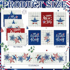 Newtay 13 Pcs 4th of July Table Runner Placemats and Dining Chair Cover Set Patriotic Red White Blue Decoration for 250th Anniversary Memorial Independence Day Kitchen Dining Home Party Decor(Bright) - Image 2