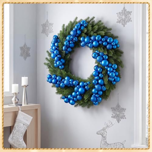 Silipull 5 Pcs 2.3 ft Large Christmas Ball Garland Ornaments, Blue - Image 7