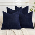 Set of 4 Soft Textured Decorative Throw Pillow Covers 18x18 Inch Cozy Farmhouse Cushion Cover Square Accent Pillow Cases for Bed Couch Sofa Living Room, Navy Blue by Cozoomy