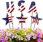 Pickmesh 6 Pcs 12" H 4th July Patriotic Outdoor Decor Metal Star Yard Sign by Pickmesh