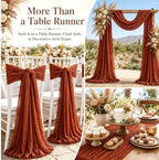 24 Pack Terracotta Cheesecloth Table Runner 17 x 108 Inch Boho Table Runner - Image 5