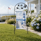 AceList Garden Flag Holder Stand, Wrought Iron 8-Prong, for 12x18 - Image 6
