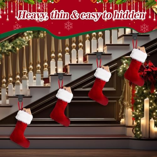 5 Pack Round Christmas Stocking Holders Weighted Metal Stockings Hangers Multiple Uses Hanging Hooks Stocking Holders Bases for Fireplace Xmas Christmas Decor (Black, 5) - Image 6