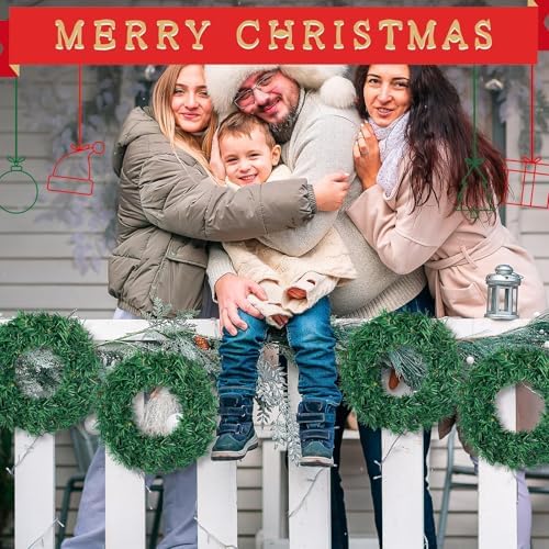 8 Pcs Christmas Wreath 10 Inch Green Artificial Wreaths DIY Faux Plain Wreaths Front Door Green Farmhouse Cabinets Wreath Indoor Outdoor Wall Decor(Fresh) - Image 7