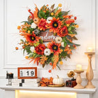 24 Inch Fall Wreaths for Front Door Outdoor, Autumn Wreath for Thanksgiving - Image 2