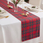 HunnmingRe 1 Pcs Christmas Tartan Plaid Table Runner 13 x 72, Red by HunnmingRe