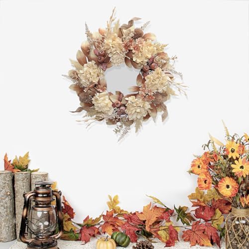 18 Inch Lush Fall Wreath for Front Door - Image 5