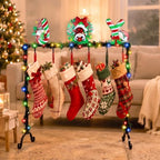 Treela Christmas Stocking Holder Stand for Floor Metal 6 Hook,Candy Joy - Image 4