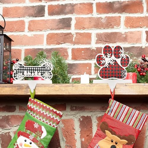Hicarer 4 Pack Christmas Stocking Holders for Fireplace Mantel - Image 4