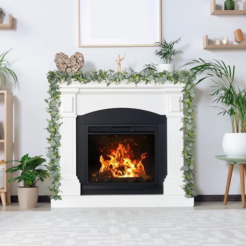 8 Pack Artificial Eucalyptus Garland Fake Greenery Garland Plant Vines Hanging Eucalyptus Leaves for Wedding Backdrop Arch Wall Decor Outdoor Table Centerpieces - Image 6
