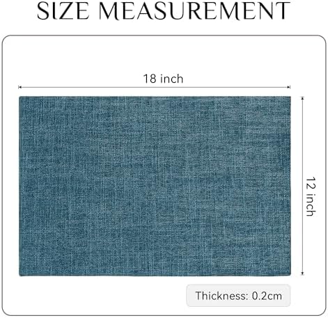 Softalker Faux Linen Cloth Placemats Set of 12-12 x 18 Inch, Teal - Image 6