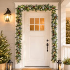 9ft Flocked Pre-Lit Artificial Christmas Garland with Lights - Image 6