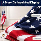 American Flag with Pole and Stand - Heavy Duty 1" Free Standing Indoor Flagpole Set with 3x5ft Embroidered US Flags,Weighted Base, 6-8 FT Adjustable Portable For Office, Church,School (Black) - Image 5