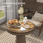 AMH 18-Inch Extra Large Farmhouse Oak Lazy Susan Organizer - Image 5