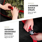ZOBER 600D Oxford Fabric Rolling Christmas Tree Storage Bag - Fits 7.5 Ft Artificial Trees - Waterproof Christmas Tree Bag For Storage Box For Xmas, Durable Handles and Wheels - Card Slot - Black - Image 4
