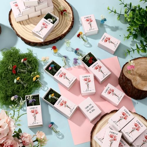 Wonderjune 50 Sets Mini Flower Thank You Gifts Bulk for Women, Clear - Image 5