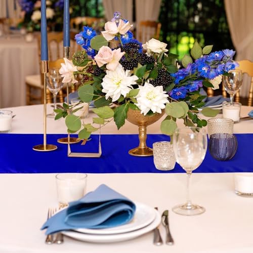 Bencailor 24 Pcs Royal Blue Satin Table Runners Bulk, 12 x 108 Inch - Image 6