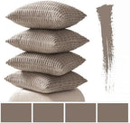 MIULEE Pack of 4 Decorative Throw Pillow Covers 20x20 Inch Light Brown - Image 2
