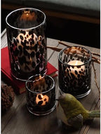 Glass Hurricane Candle Holder Set, Black Tortoise, 3 Piece - Image 4