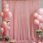 10x8ft Dusty Rose Tulle Backdrop Curtain with Lights String for Parites, Sheer Backdrop Curtains for Wedding Baby Shower Birthday Party Photo Shoot Decorations - Image 7