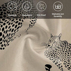 Black Wildlife Pattern Cloth Napkins Set of 8, Holiday Napkins for Baby Shower, Middle Century Leopard Print Beige Washable Reusable Dinner Napkin for Cocktail Wedding Party, 20 x 20 Inch - Image 6