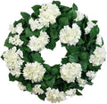 27" Hydrangea Wreath for Front Door – All-Season Wedding Décor with Lamb’s Ear Leaves & Hydrangea Blooms – Spring/Summer Farmhouse Style, Perfect Year-Round Decoration (White Hydrangea, Extra Large) by QIANYUN