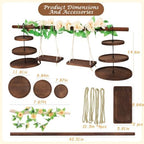 Large Wooden 3 Tier Cupcake Dessert Table Display Stand with Swing - Image 2