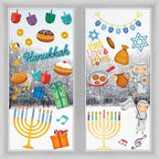 The Dreidel Company Large Hanukkah Window Clings Decals, Chanukah Theme Clings Decorations (384 Hanukkah Decals) by TheDreidelCompany