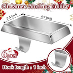 Christmas Stocking Holders for Mantle Set of 6 Silver - Image 2