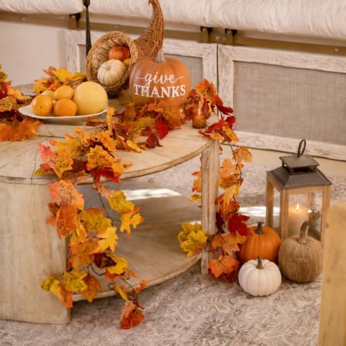 CQURE 36 Pack Fall Leaf Garland, Total212.4Ft Artificial Fall Vines Autumn Garland Fall Maple Leaves Thanksgiving Decor for Home Wedding Fireplace Party - Image 2