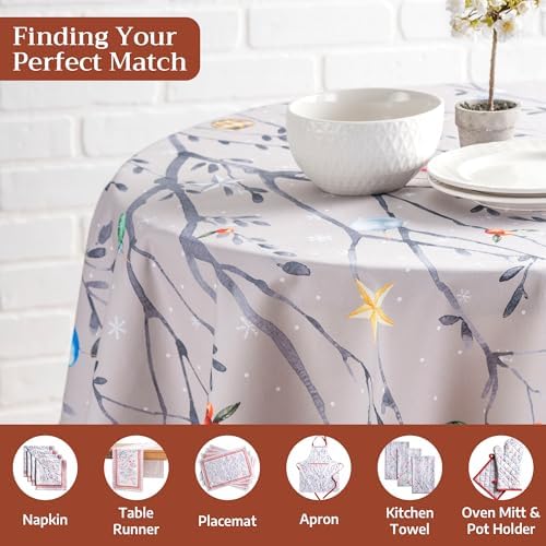 Maison d' Hermine Table Cloth Round Table Reusable 100% Cotton 69" Diameter - Image 4