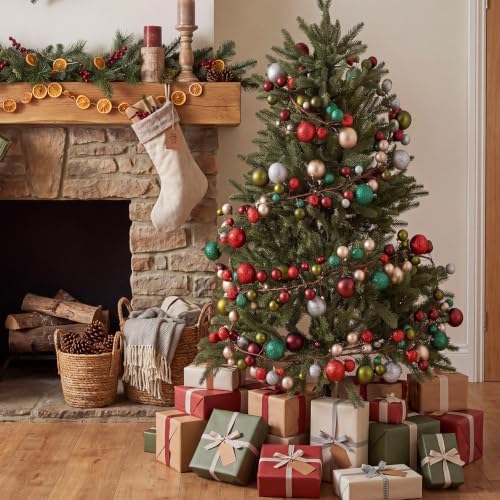 2 Pcs 6 ft Christmas Ball Ornament Garland, Retro - Image 6