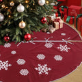 Large Christmas Burlap Tree Skirt Snowflake,84 Inch,Red by VercanMonth