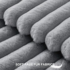 Pallene Faux Fur Decorative Throw Pillow Covers 26x26 Set of 2, Grey - Image 2