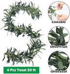 Giegxin 4 Pcs Artificial Leaf Vine Garland Olive Green Vine,20 Ft - Image 2