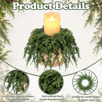 6 Pcs Christmas Draping Wreath Candle Rings, Pine, 3.5 in, Classic - Image 3