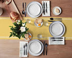 Smile Sunflower Yellow Table Runner, Burlap Table Runners 120 inches Long,Farmhouse Style Solid Color Table Runner for Wedding Holiday Party Dinner,Dresser Scarf Decor - Image 3