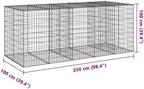 vidaXL Gabion Basket with Cover 98.4"x39.4"x39.4" Galvanized Iron - Image 3