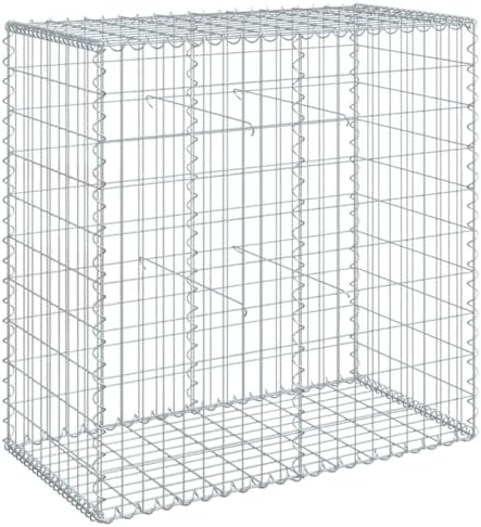 vidaXL Gabion Basket with Cover 39.4"x19.7"x39.4" Galvanized Iron by vidaXL