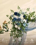 Ling's moment 2 Pack Dusty Blue Floral Garland Wedding Arch Flowers - Image 3