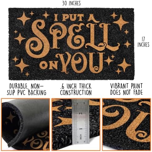I Put a Spell on You Welcome Mat 30x17 Inch, Hocus Pocus Doormat Coir Fall - Image 2