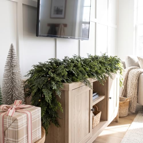 Hananona 6 FT Pre-lit Christmas Garlands, Faux Cedar Pine Garland, 1 Pcs - Image 4