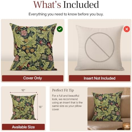 William Morris Leicester Tapestry Throw Pillow Cover 16 x 16 in - Image 6