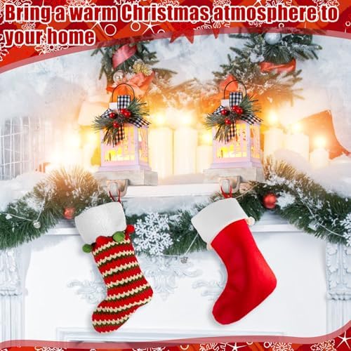 Therwen 2 Pcs Christmas Stocking Holders Lantern, LED, Elk, White - Image 3