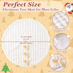 JOVIPOP Christmas Tree Skirt, 48-Inch White Faux Fur Decor - Image 2