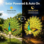 Solar Peacock Garden Sculpture, Outdoor Decor Light with Auto-On LED，1 - Image 3